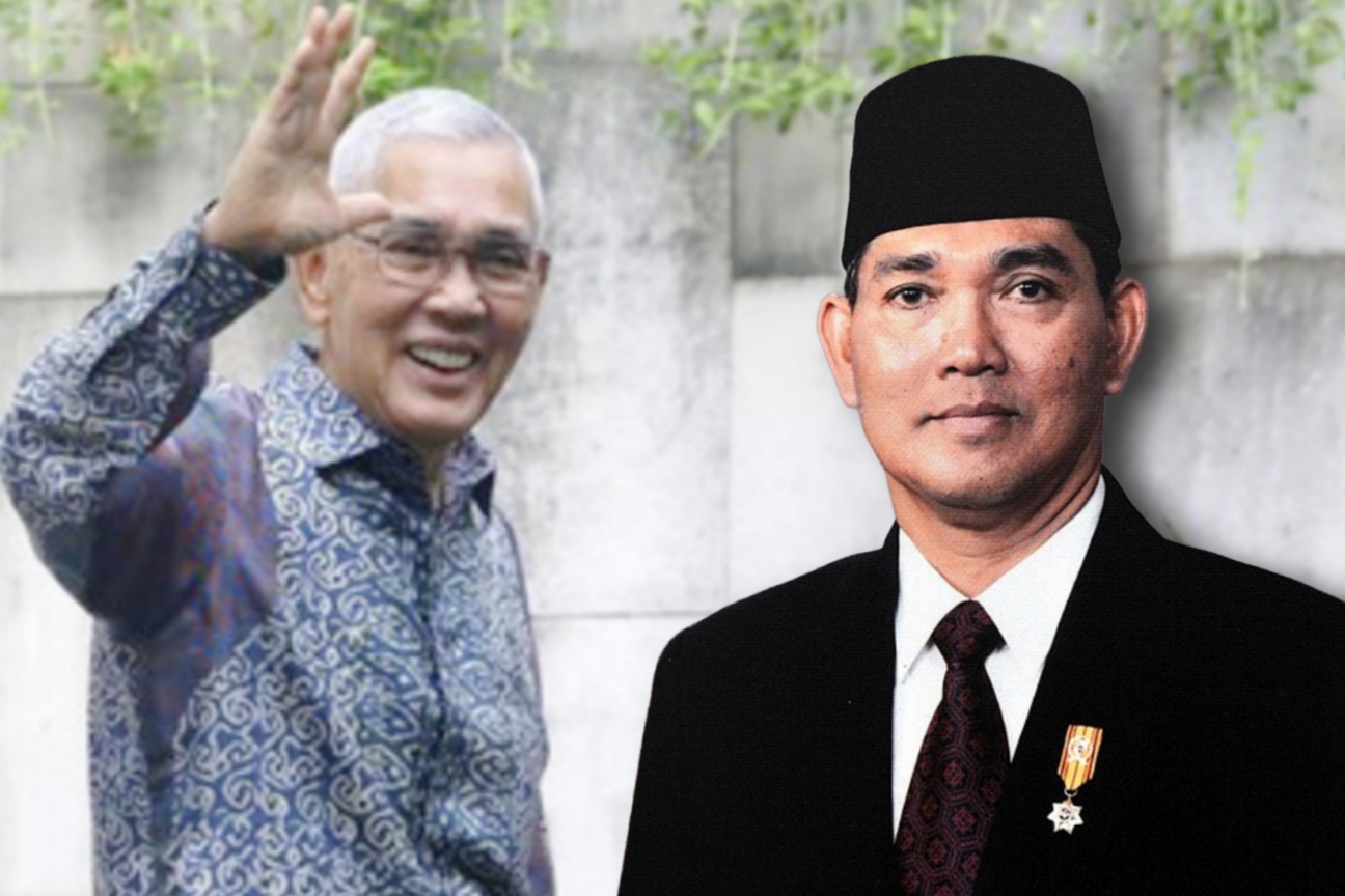 Potret Try Sutrisno, mantan ajudan Soeharto yang akhirnya menjabat sebagai Wakil Presiden RI ke-6 periode 1993&ndash;1998.