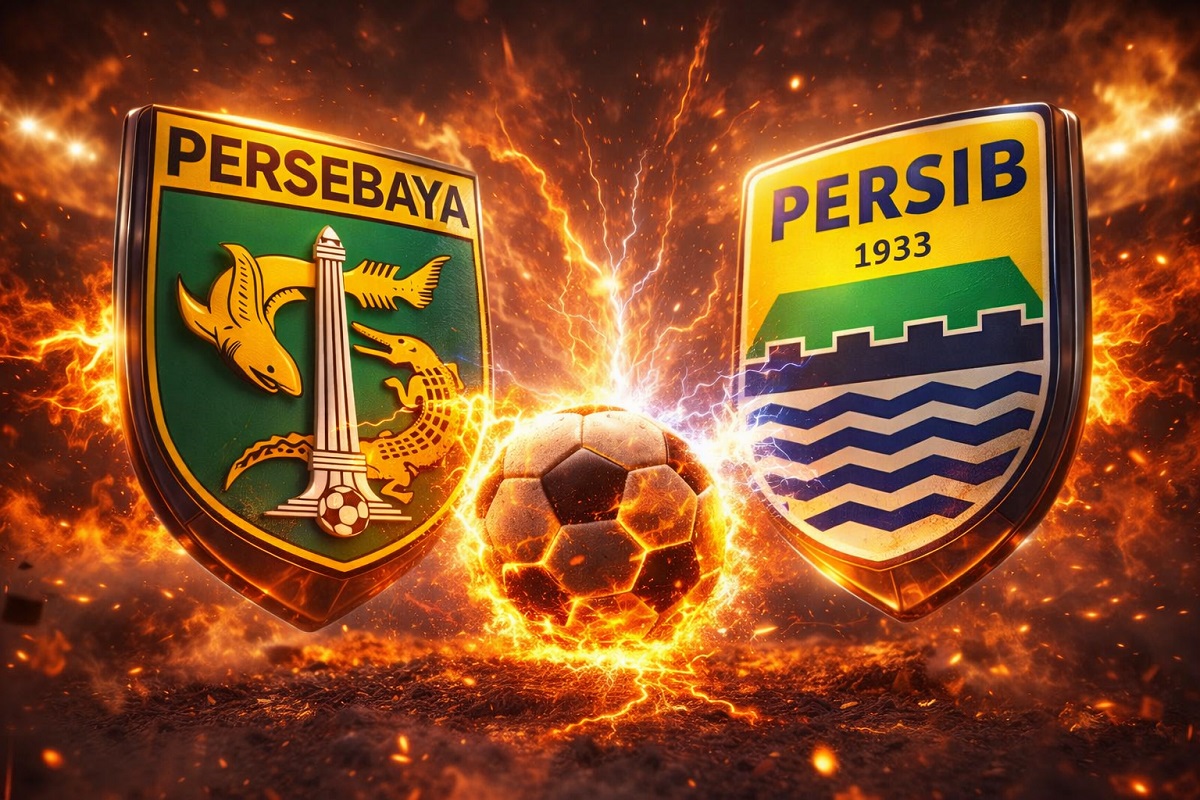 Prediksi Skor Persebaya vs Persib berlangsung sengit di Stadion Gelora Bung Tomo dengan duel cepat di kedua sisi lapangan.