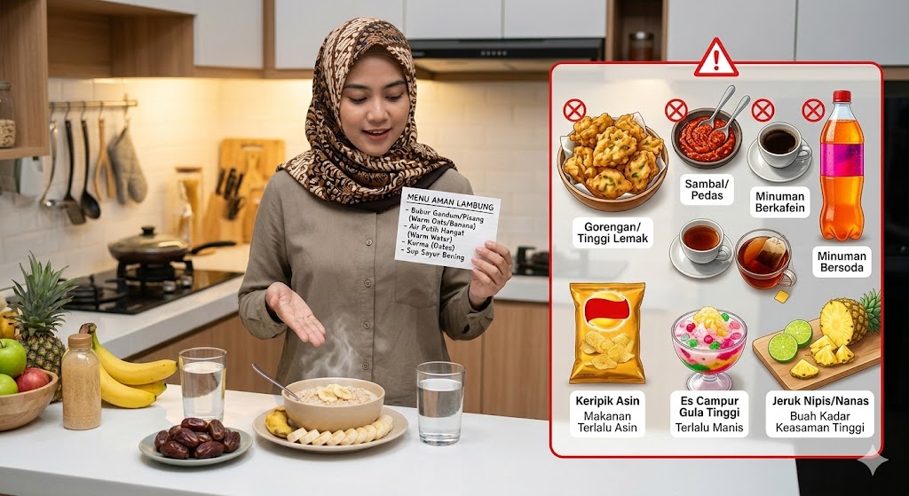 WASPADA: Penderita asam lambung diingatkan waspada saat berbuka puasa dengan menghindari sejumlah menu makanan dan minuman.