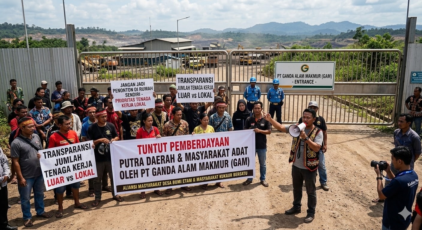 Ilustrasi tuntutan masyarakat Kaubun, Kutim, terhadap perusahaan pertambangan PT GAM.