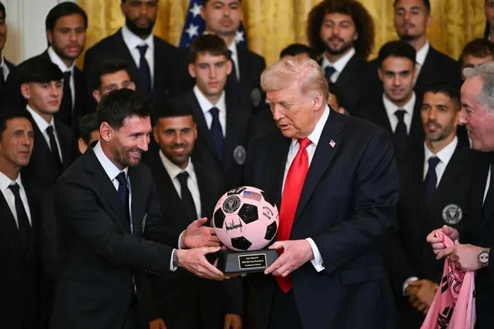 Messi dengan skuad Inter Miami bertemu Donald Trump di Gedung Putih. 
