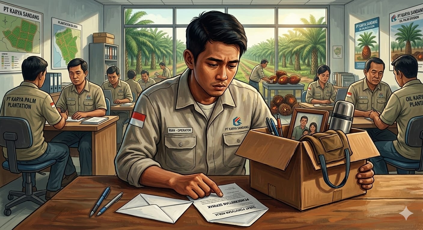 Ilustrasi karyawan perusahaan di PHK.