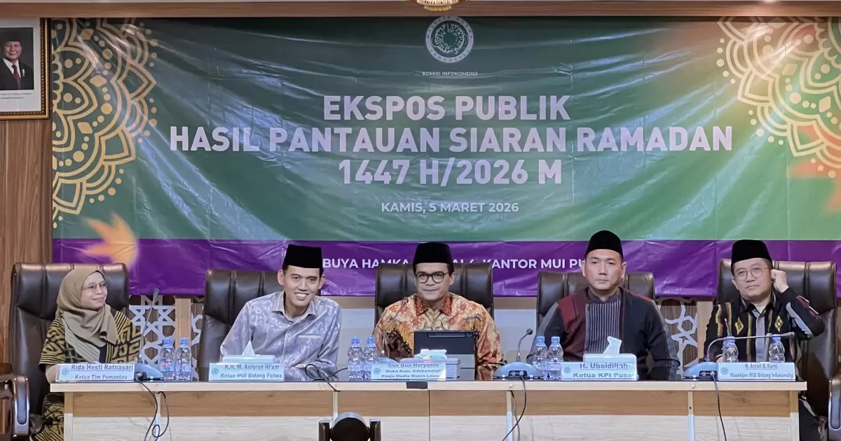 PANTAU: MUI saat mengekspose hasil pantauan siaran Ramadan 1447 H pada sejumlah stasiun televisi.
