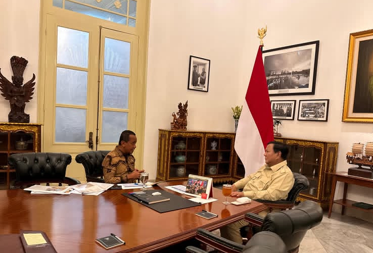 Menteri ESDM, Bahlil Lahadalia saat menemui Presiden Prabowo Subianto.