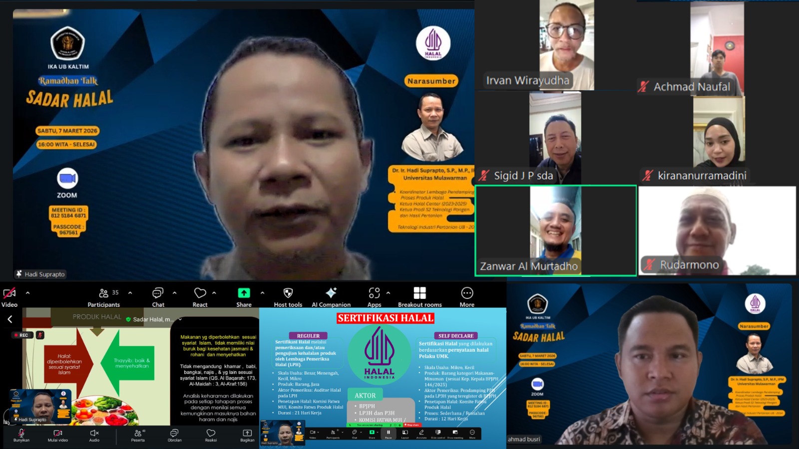 Webinar Ramadhan Talk yang digelar IKA UB Kaltim.