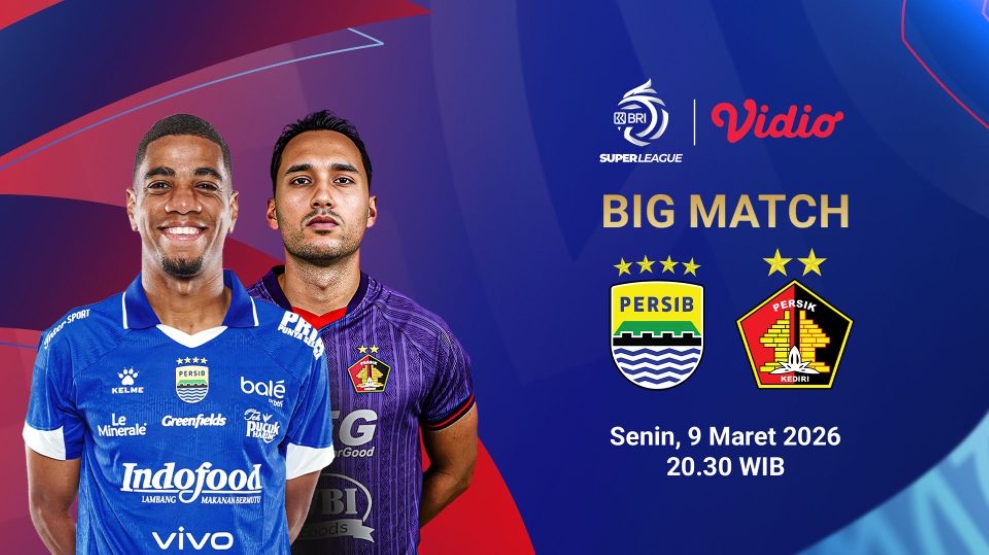 Link live streaming Persib vs Persik Kediri di Pekan Ke-25 BRI Super League 2025/2026, Senin 9 Maret 2026.