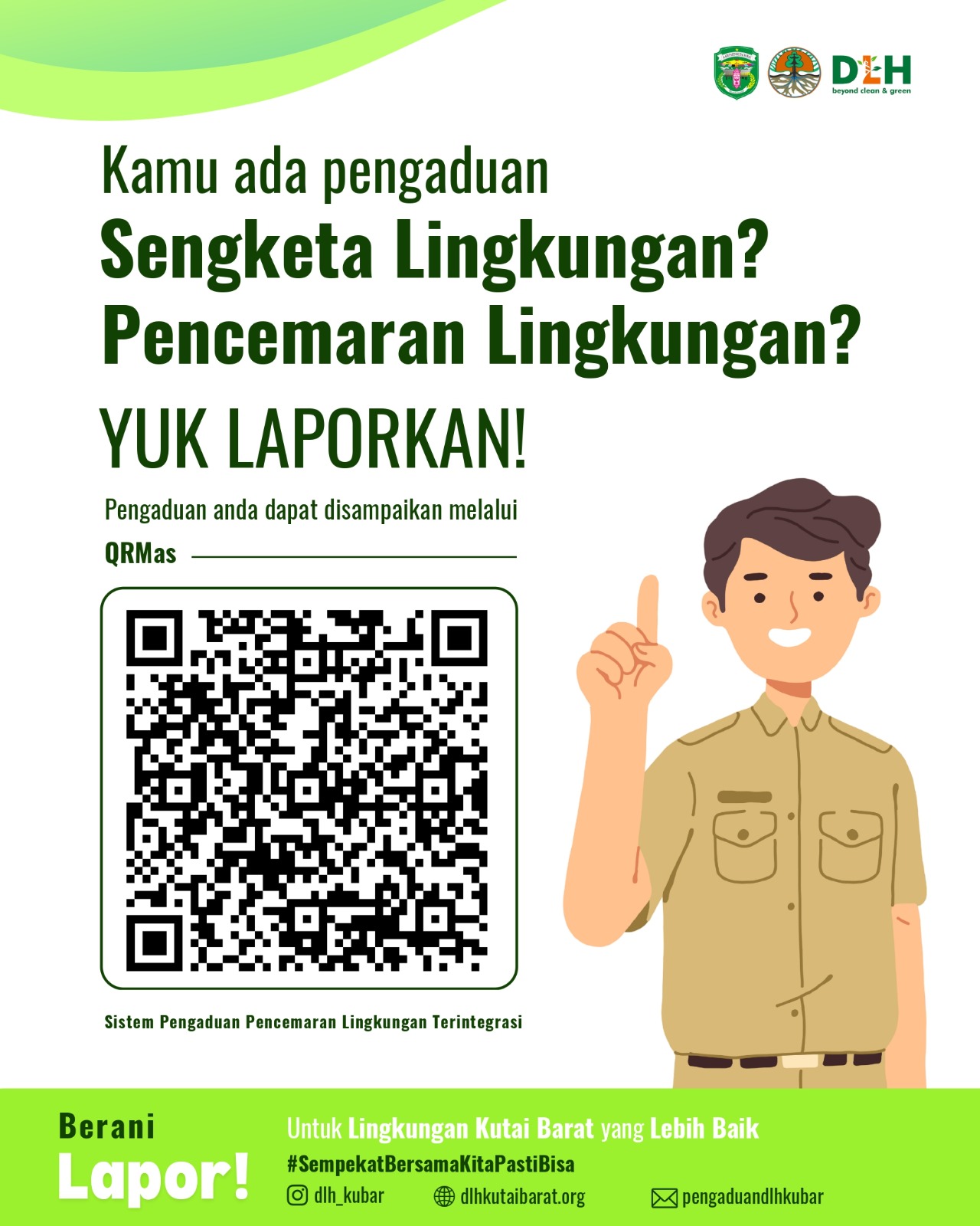 Barcode yang disiapkan DLH bagi warga untuk melaporkan jika ada dugaan pencemaran lingkungan.  &nbsp;
