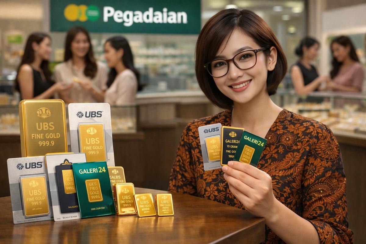 Harga emas UBS Rp3.053.000 per gram, harga emas Galeri24 Rp3.039.000 per gram.