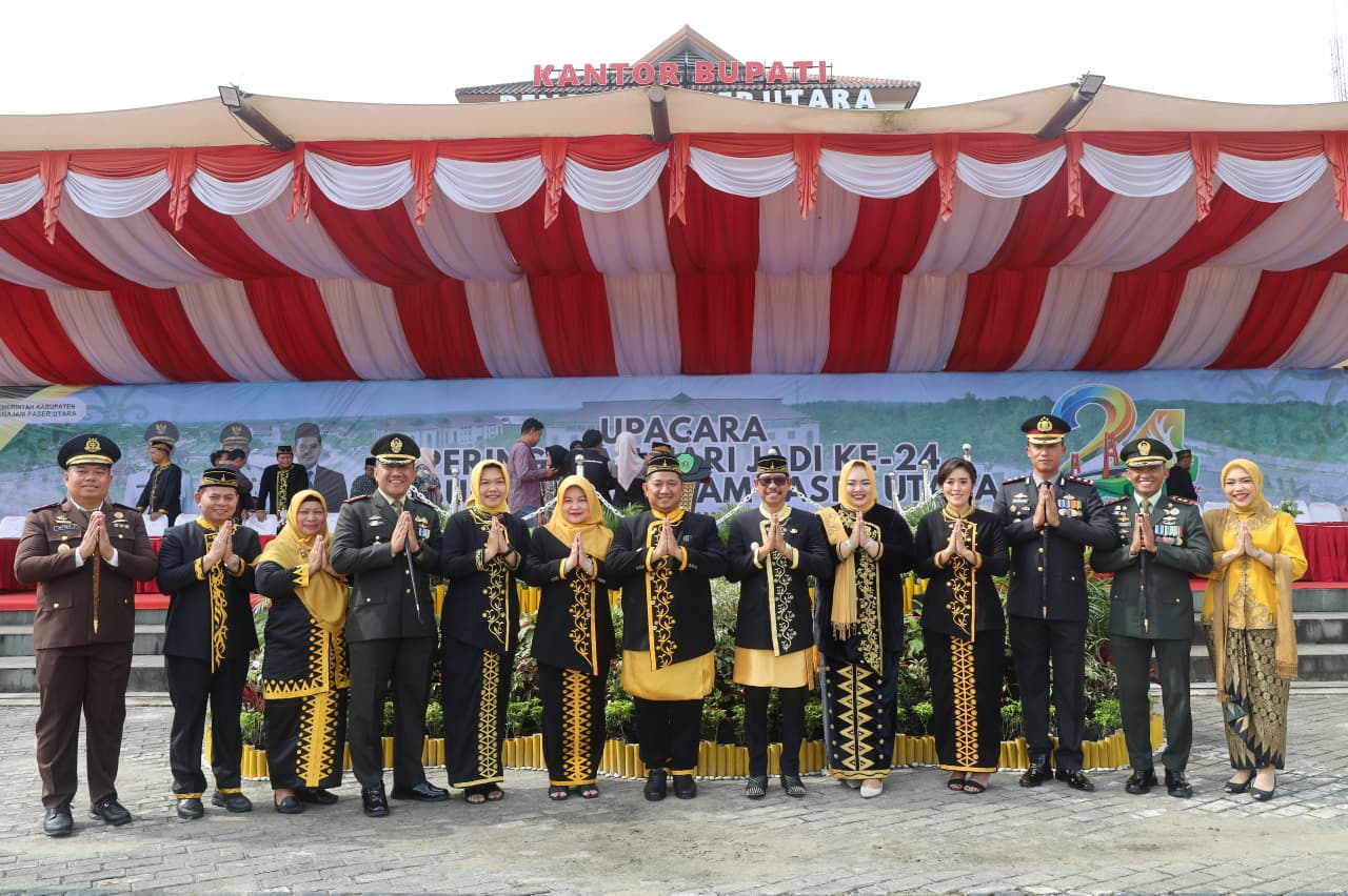 Forkopimda PPU foto bersama usai upacara hari jadi ke-24 PPU 2026.