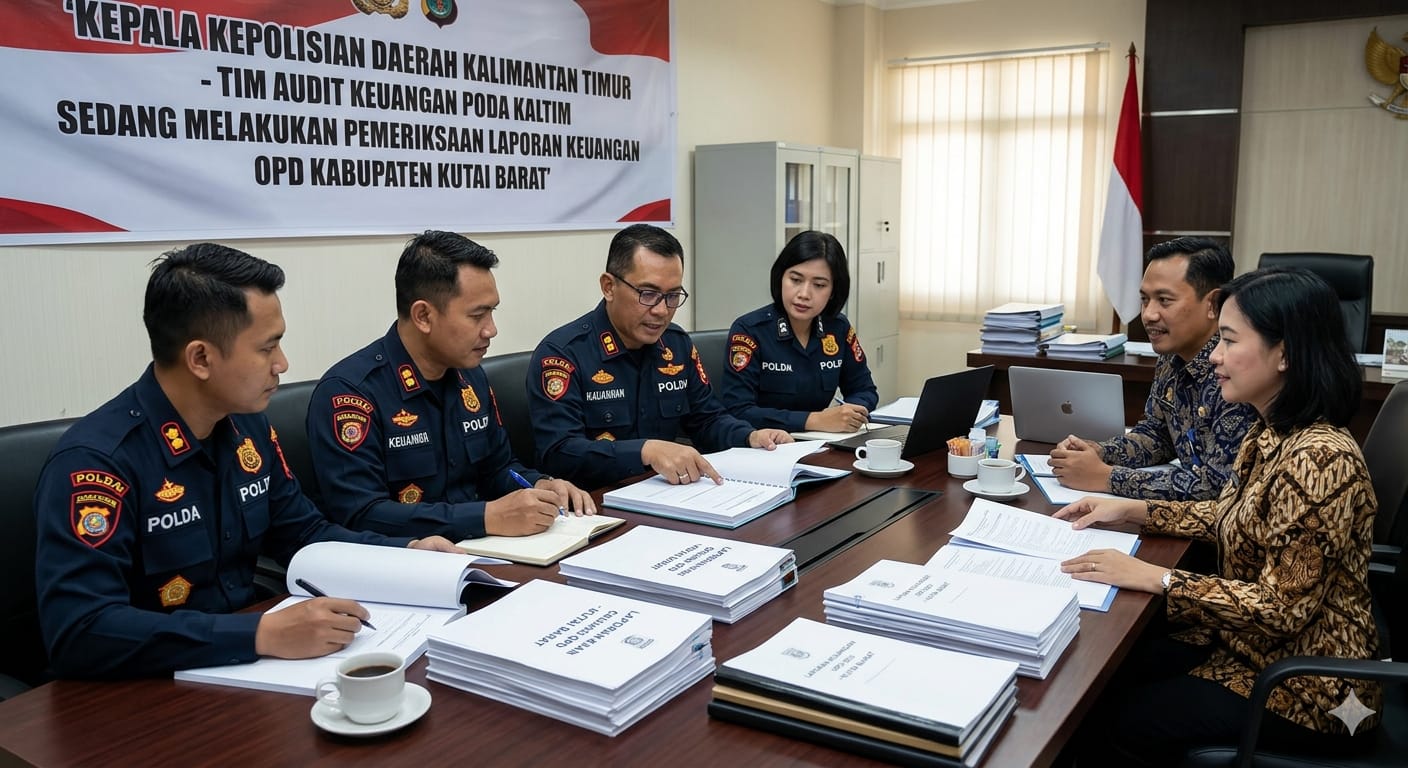 Ilustrasi tim Polda Kaltim saat melakukan pemeriksaan laporan keuangan sejumlah OPD di Kutai Barat.