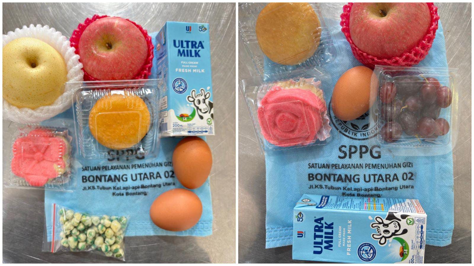 MENU DISAJIKAN: Ini merupakan salah satu paket MBG yang dikirim sebelum libur lebaran di Kota Bontang dari salah satu SPPG. 