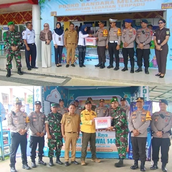 Nanang Adriani bersama unsur FKPD Kubar meninjau pos pengamanan di Bandara Melawan dan Pelabuhan Melak.