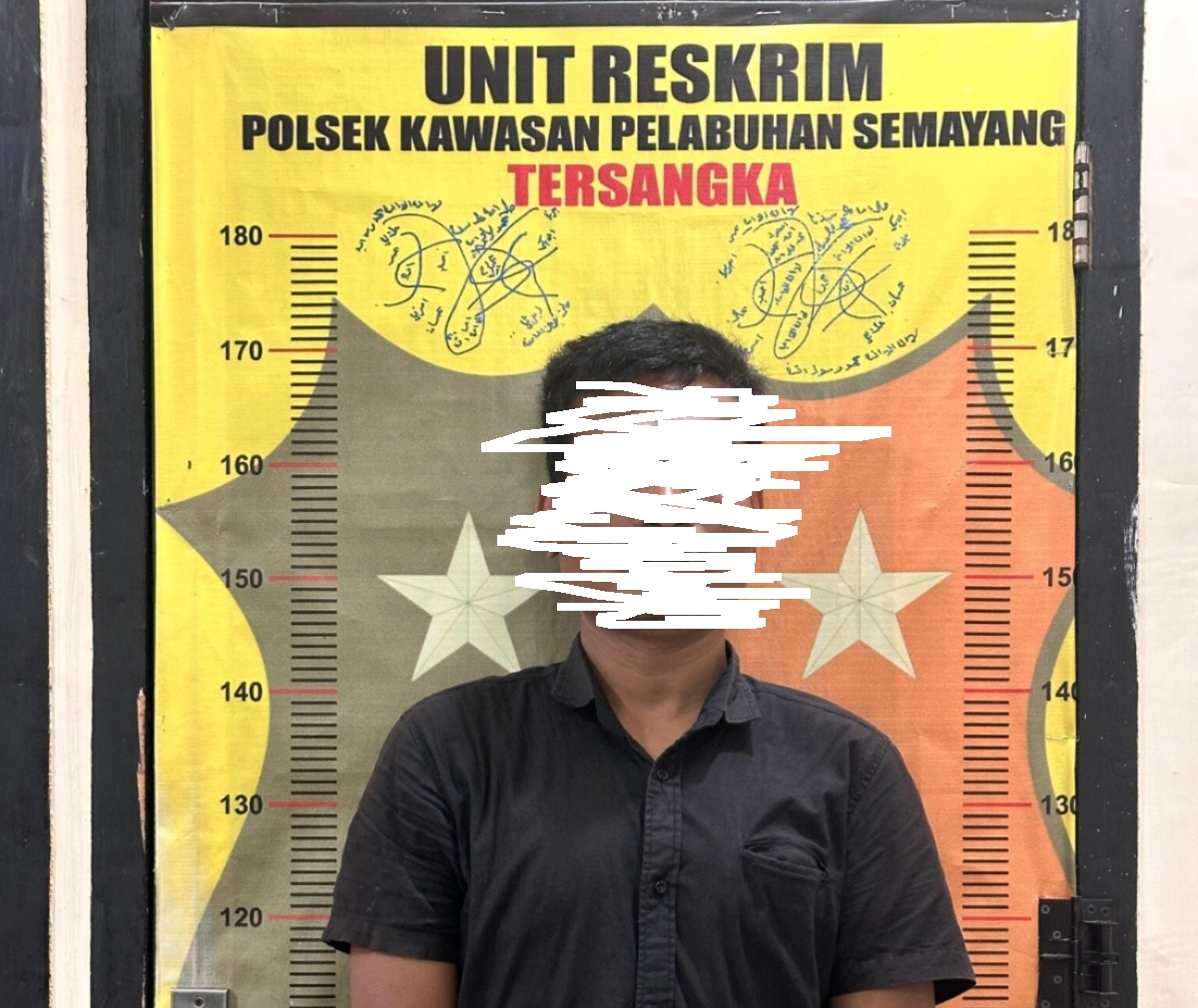 Pelaku Iwan diamankan di Polsek Kawasan Pelabuhan Semayang.