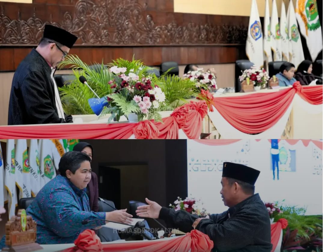 Ketua pansus pokir DPRD Kaltim, H. Baba saat menyampaikan hasil kerja pansus dalam paripurna, Senin (16/3/2026). (Ist)