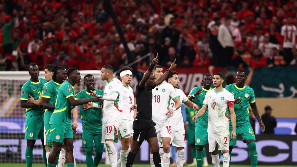 Final Piala Afrika antara Senegal vs Maroko yang berlangsung panas. (Foto: AFP)