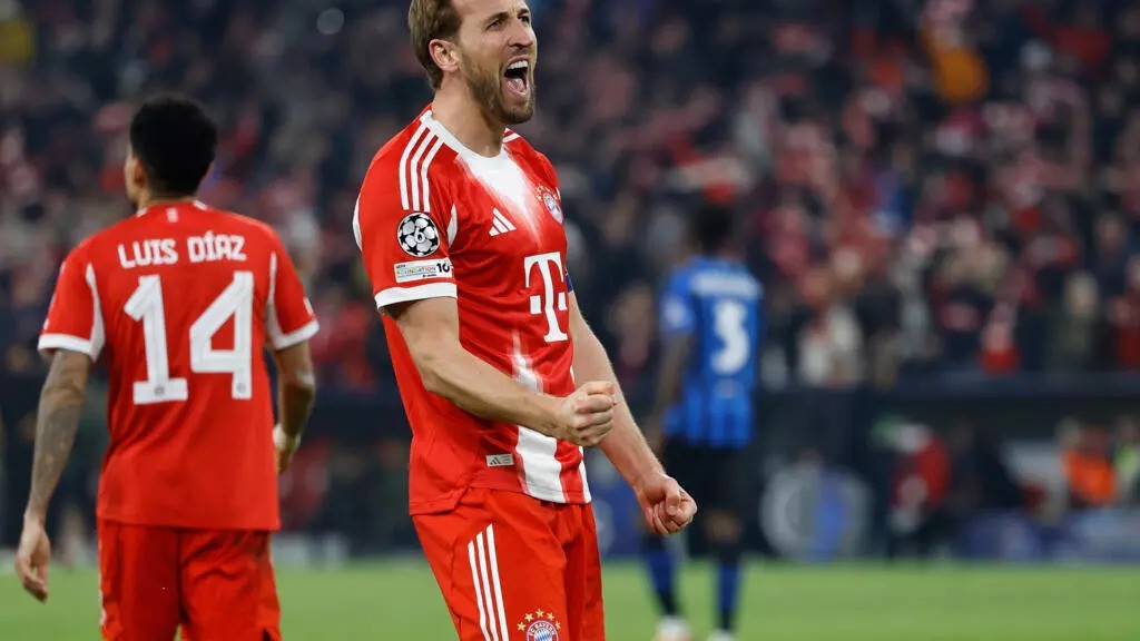 Harry Keane berselebrasi saat kemenangan atas Atalanta. Bayern Munchen kini siap hadapi Real Madrid. (Foto: AFP)