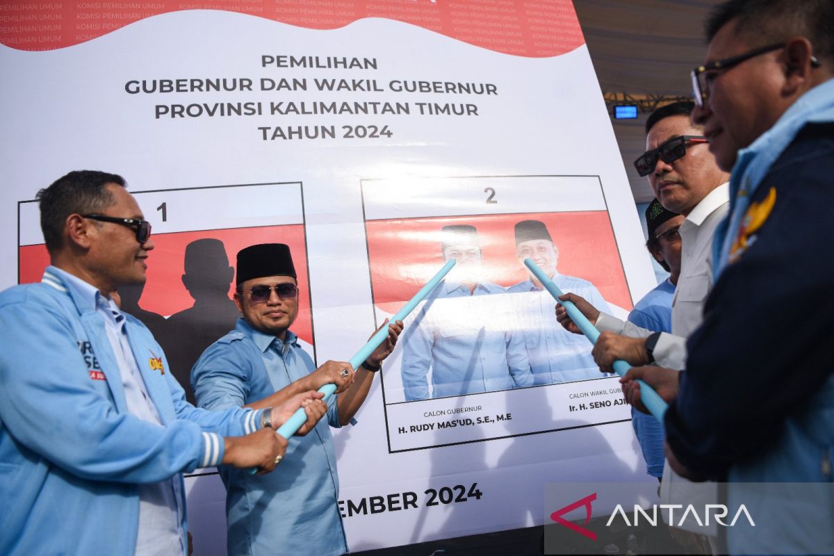 Rudy Ma'sud dan Seno Aji serta Andi Harun saat masa kampanye Pilgub Kaltim 2024. 