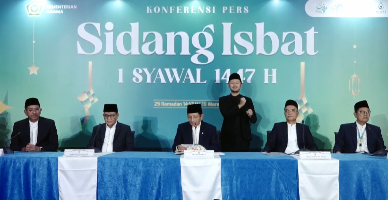 Konferensi Pers Penetapan 1 Syawal 1447 Hijriah, Kamis 19 Maret 2026.