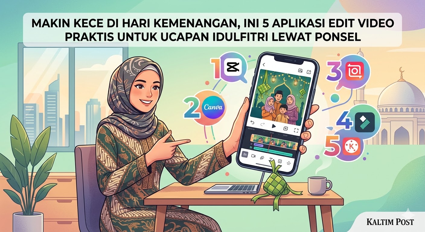 Ilustrasi aplikasi untuk edit video.