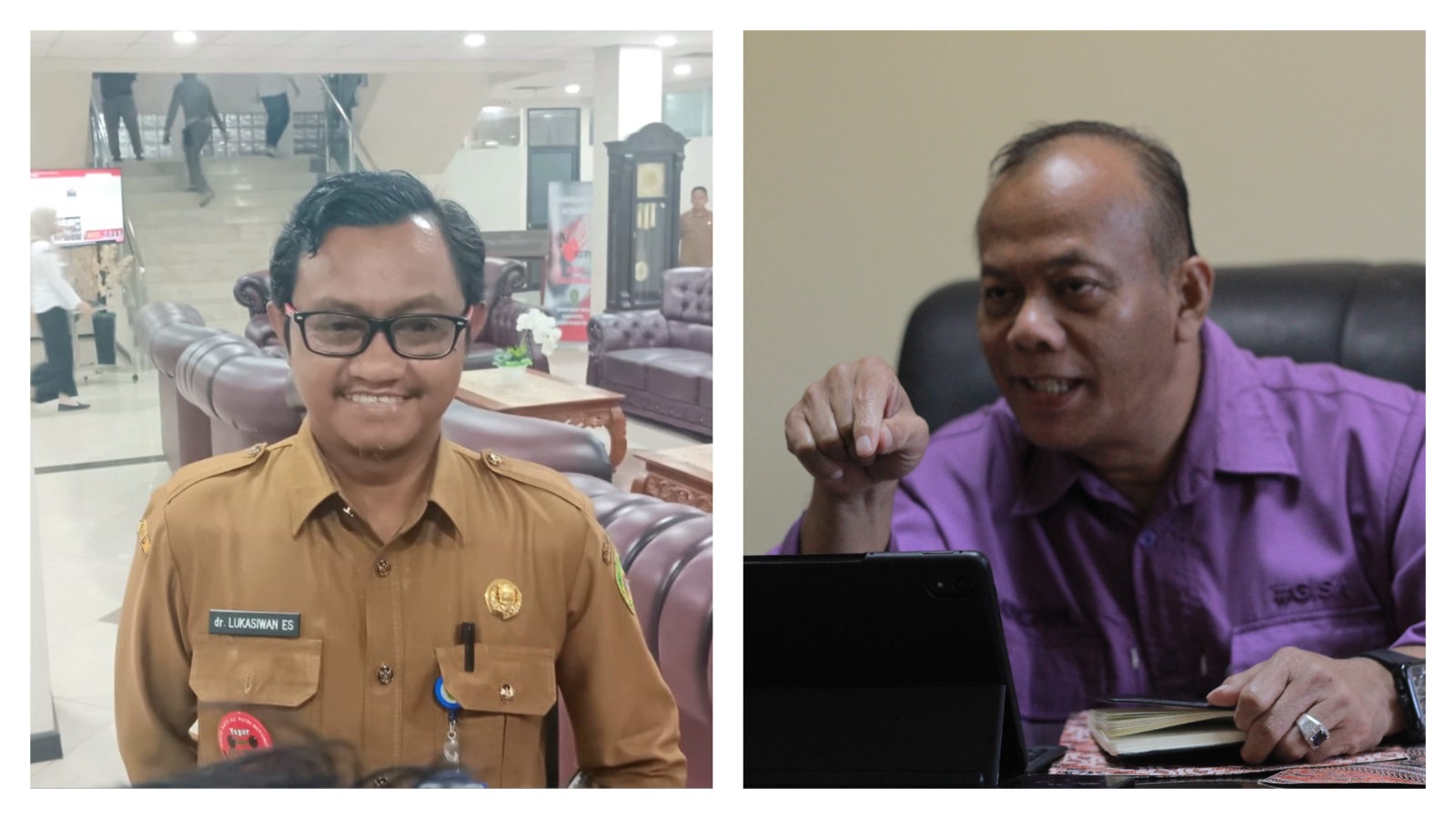 Direktur RSUD RAPB, dr Lukasiwan  dan Kepala Disdukcapil PPU, Waluyo (kanan). 