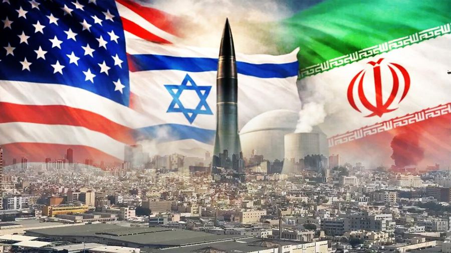 Ilustrasi perang koalisi Israel-AS melawan Iran.