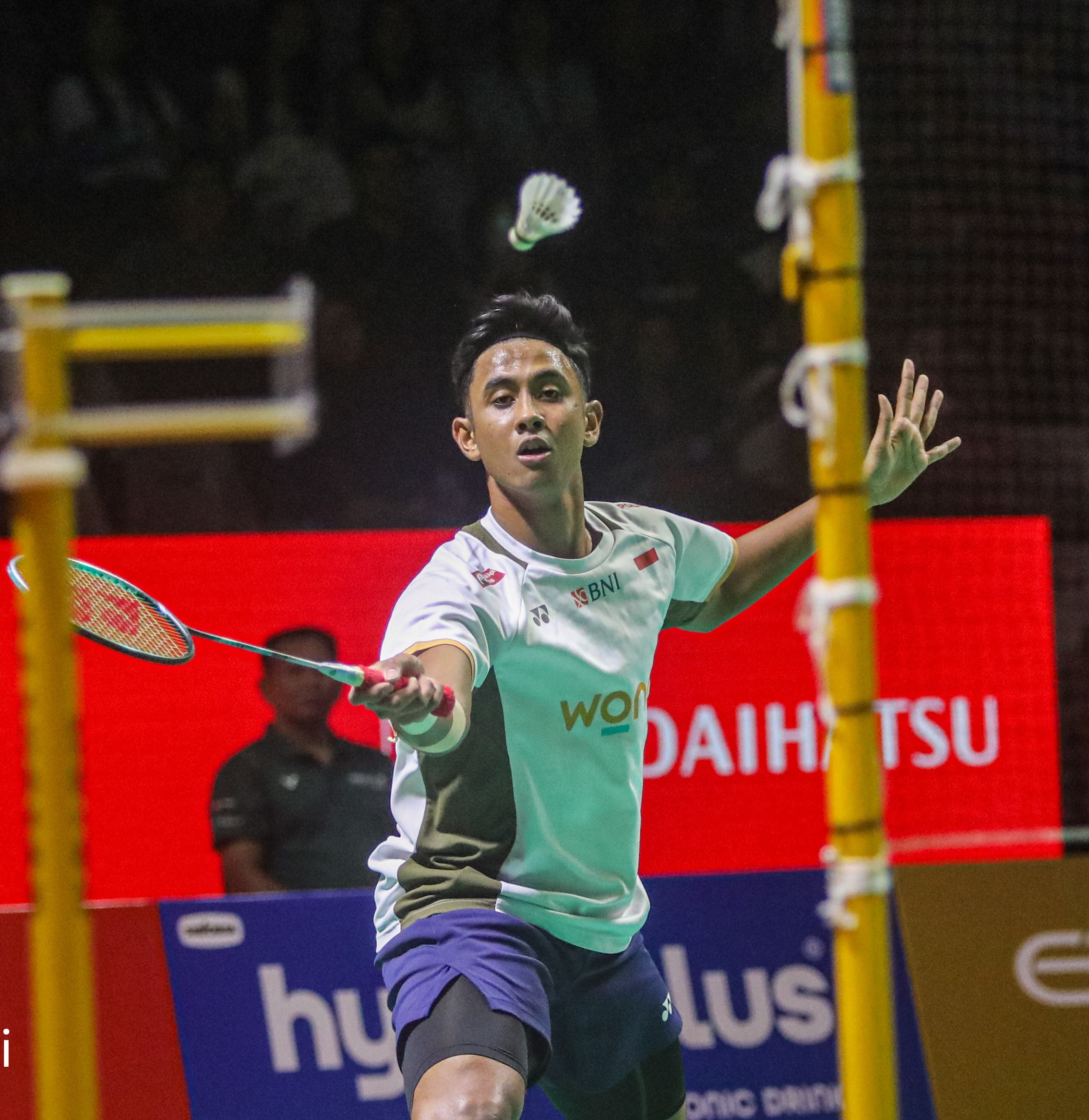 Alwi Farhan saat berlaga pada final Indonesia Masters 2026 di Jakarta, 25 Januari 2026. 