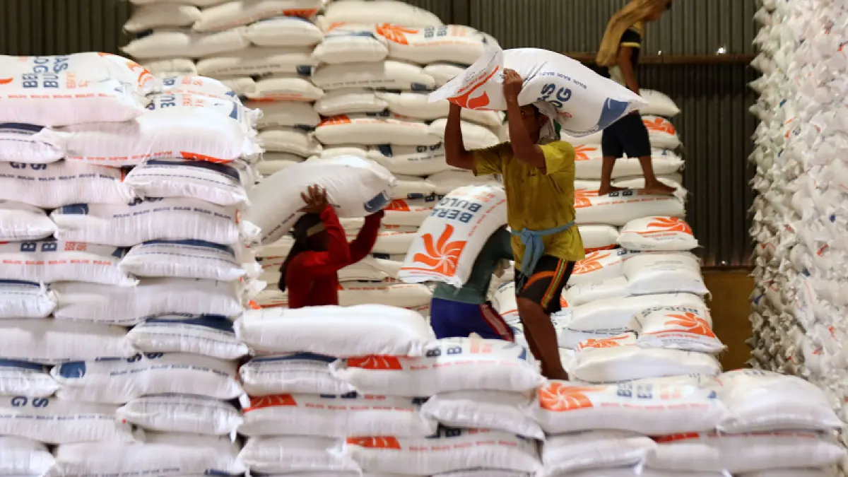 BIKIN TENANG: Stok beras saat ini mencapai 27 juta ton, diperkirakan mampu memenuhi kebutuhan hingga 10 bulan ke depan meski tanpa tambahan produksi baru. (RRI)
