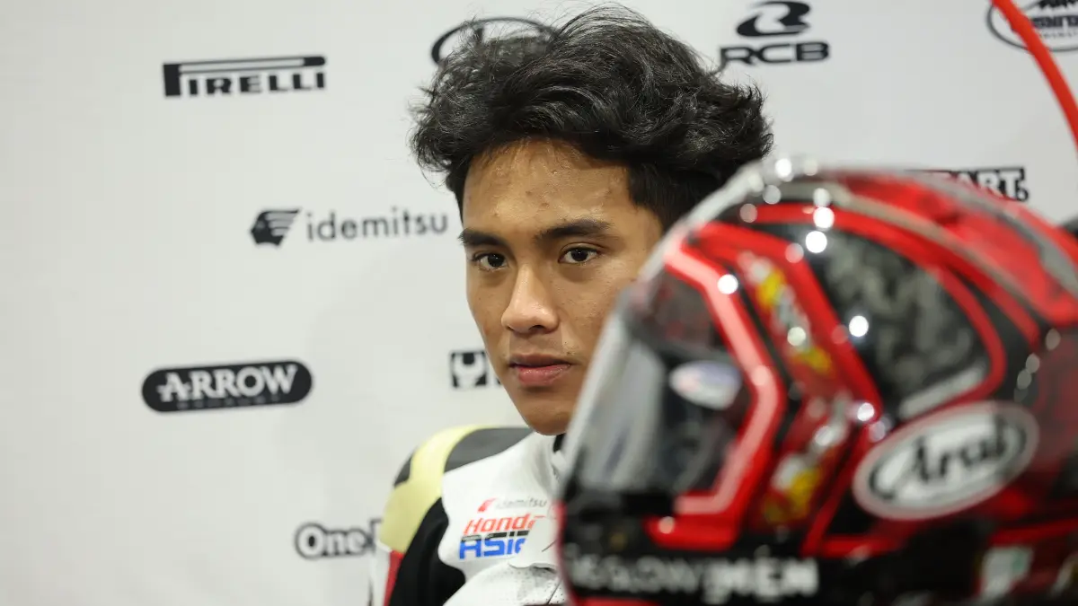 Kecelakaan membuat Mario Suryo Aji gagal menyelesaikan balapan di COTA, Ahad (29/3). 

