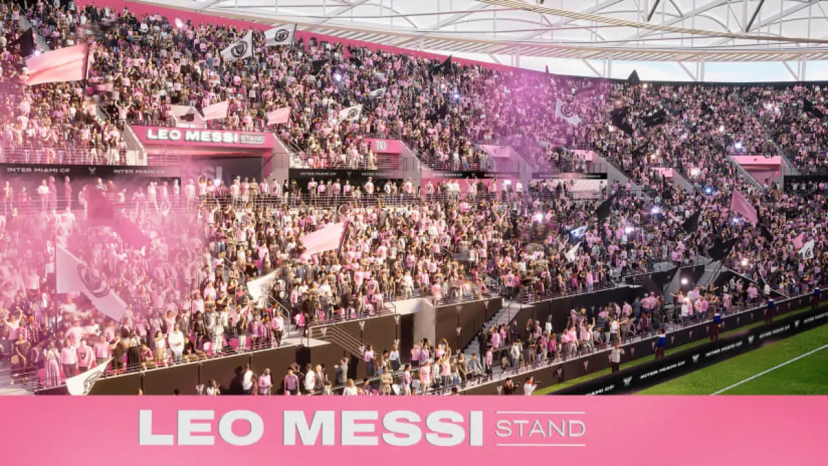 Inter Miami segera meresmikan stadion barunya, yakni Nu Stadium. Menariknya, salah satu tribun di Nu Stadium diberi nama Lionel Messi. (INTER MIAMI CF)