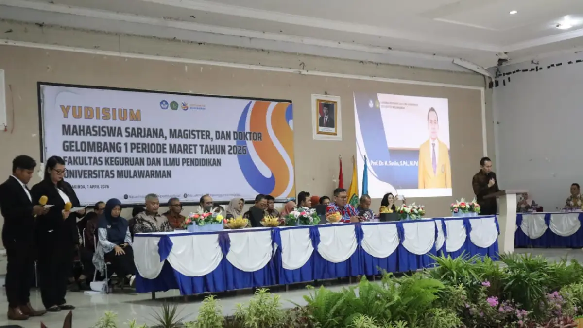 FKIP Unmul Gelar Yudisium Gelombang I 2026 di Auditorium Universitas Mulawarman.
