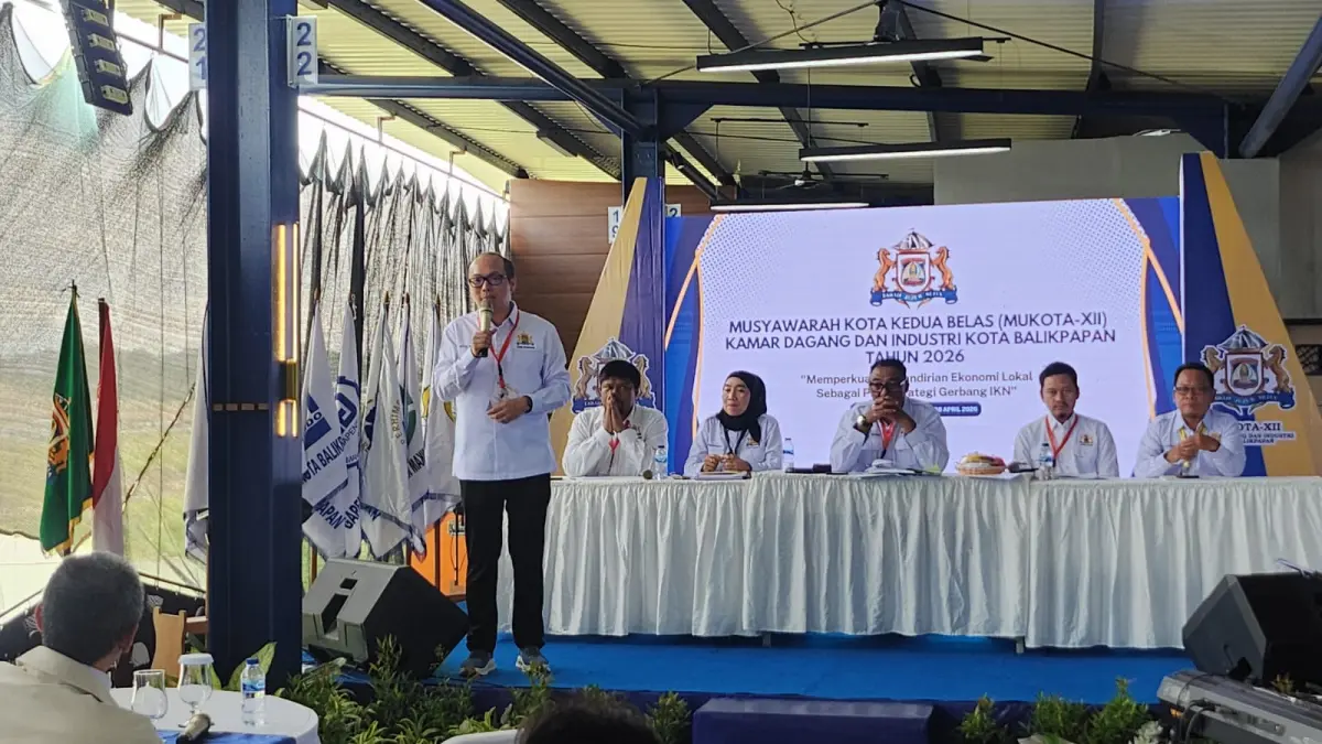 AMANAH BESAR: Noval Asfihani terpilih secara aklamasi untuk memimpin Kadin Balikpapan periode 2026-2031 dalam Muskot ke-XII di Royal Mahligai, Rabu (8/4). Ulil Muawanah/KP