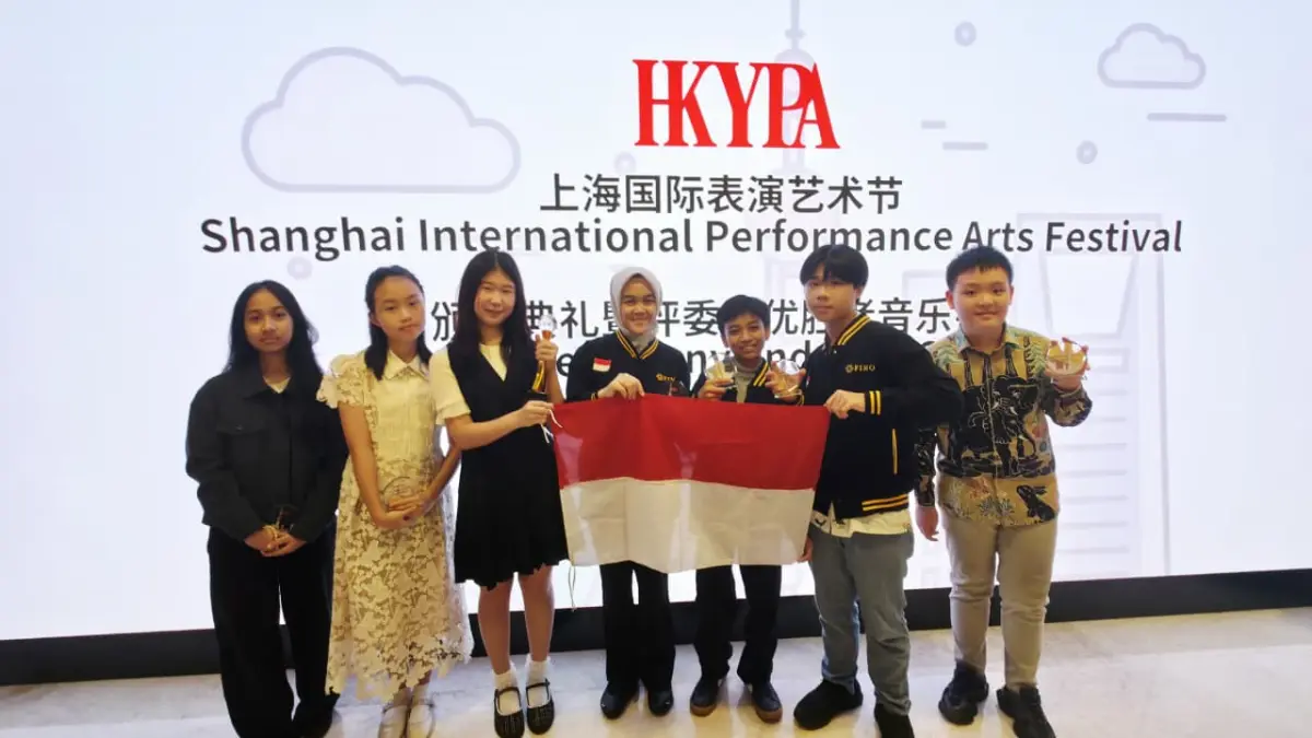 RAIH PENGHARGAAN: Penampilan pianis-pianis cilik asal Indonesia, tepatnya dari Kalimantan Timur khususnya Samarinda, mampu membawa kebanggaan dari gelaran&nbsp;Shanghai Performing Arts Festival 2026 di Shanghai, Tiongkok.