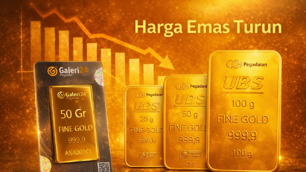 Update harga emas Pegadaian hari ini 9 April 2026 kompak anjlok. (Generate AI)