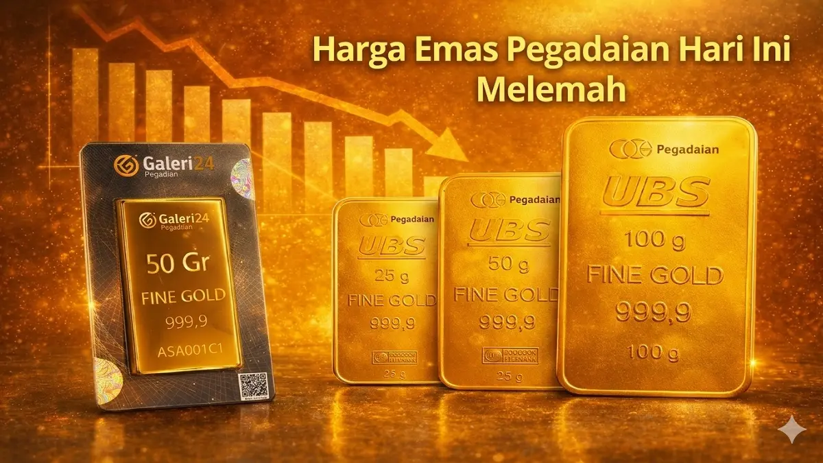 Emas Antam, UBS, dan Galeri24 kompak terjun bebas di Pegadaian hingga Rp52.000.