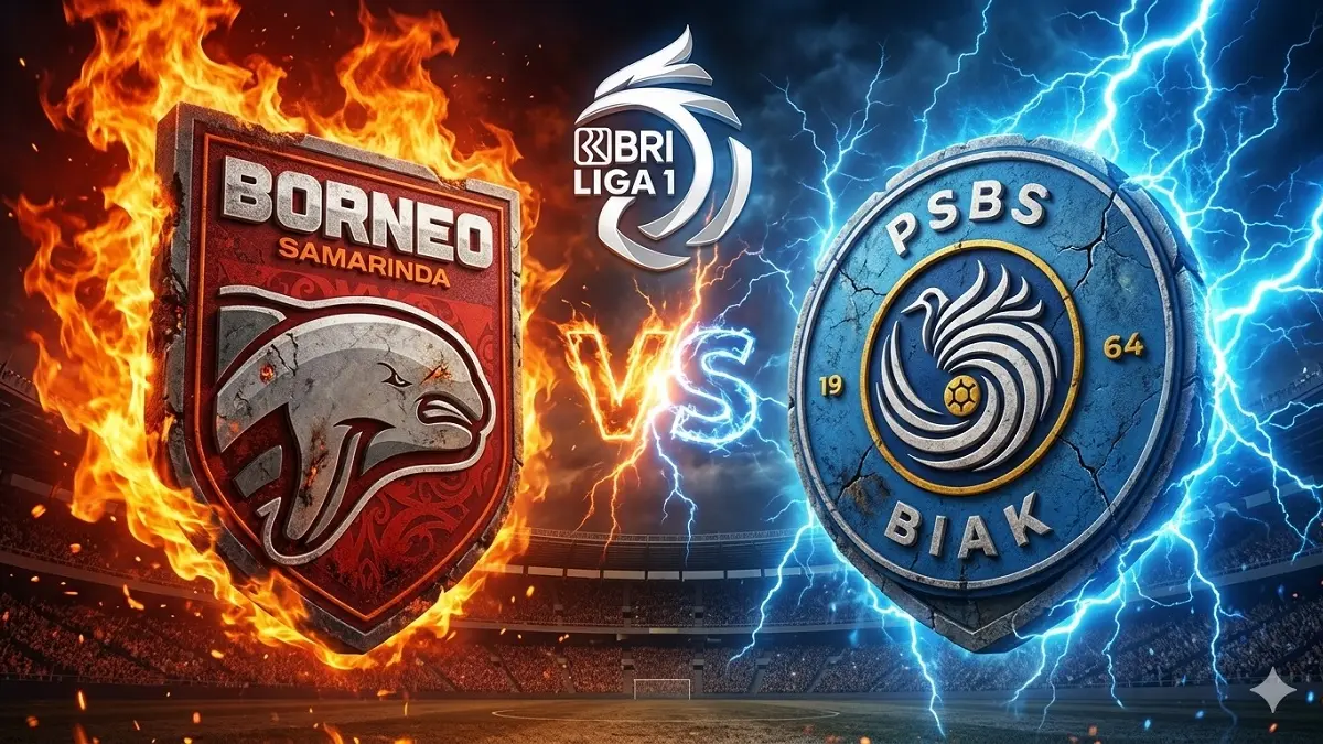 Prediksi Skor Borneo FC vs PSBS Biak di Stadion Segiri Samarinda. (Generate AI)