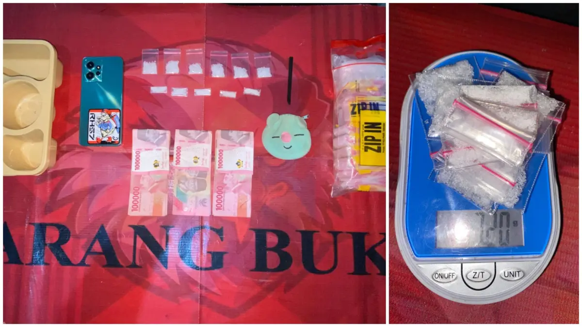 Polres Paser menunjukkan barang bukti sabu hasil penangkapan dua tersangka di Kecamatan Batu Sopang dalam dua hari terakhir.