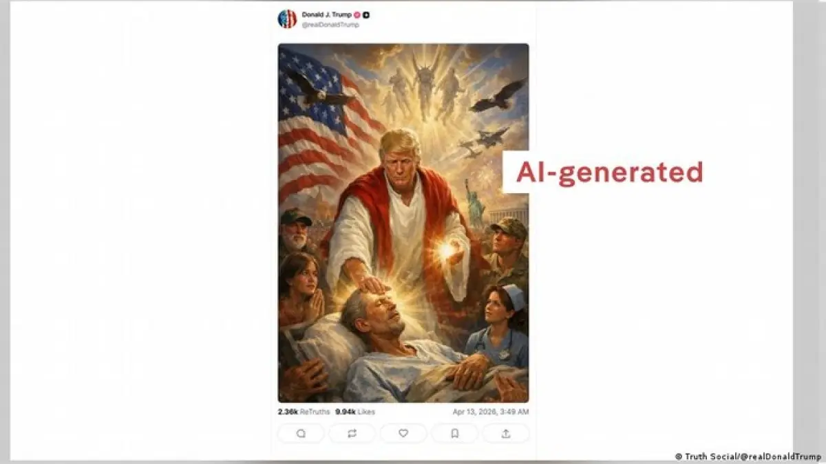 Donald Trump unggah gambar AI mirip Yesus. 