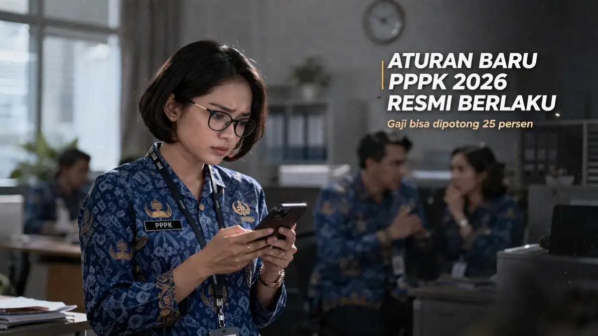 Ilustrasi pegawai ASN sedang membaca aturan baru PPPK 2026