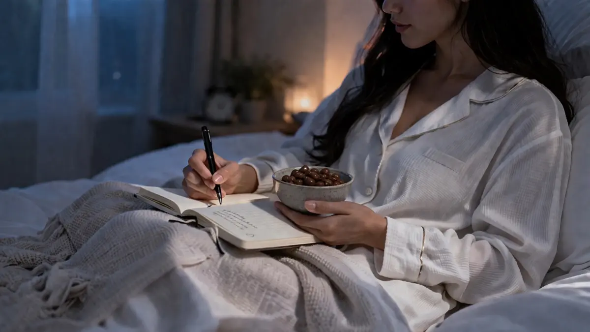 Ilustrasi menikmati cemilan saat malam hari, sembari menyusun rencana untuk esok hari. (Generate AI)