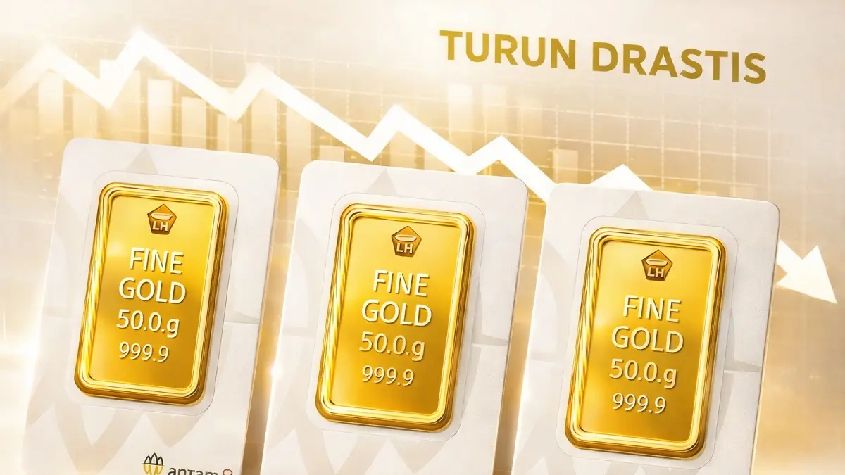 Update harga emas Antam Senin, 20 April 2026: Anjlok Rp44.000 hari Ini, buyback Ikut turun.