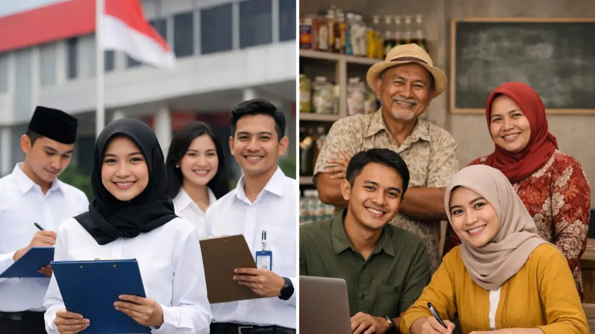 Ilustrasi peserta CPNS dan Koperasi Desa.