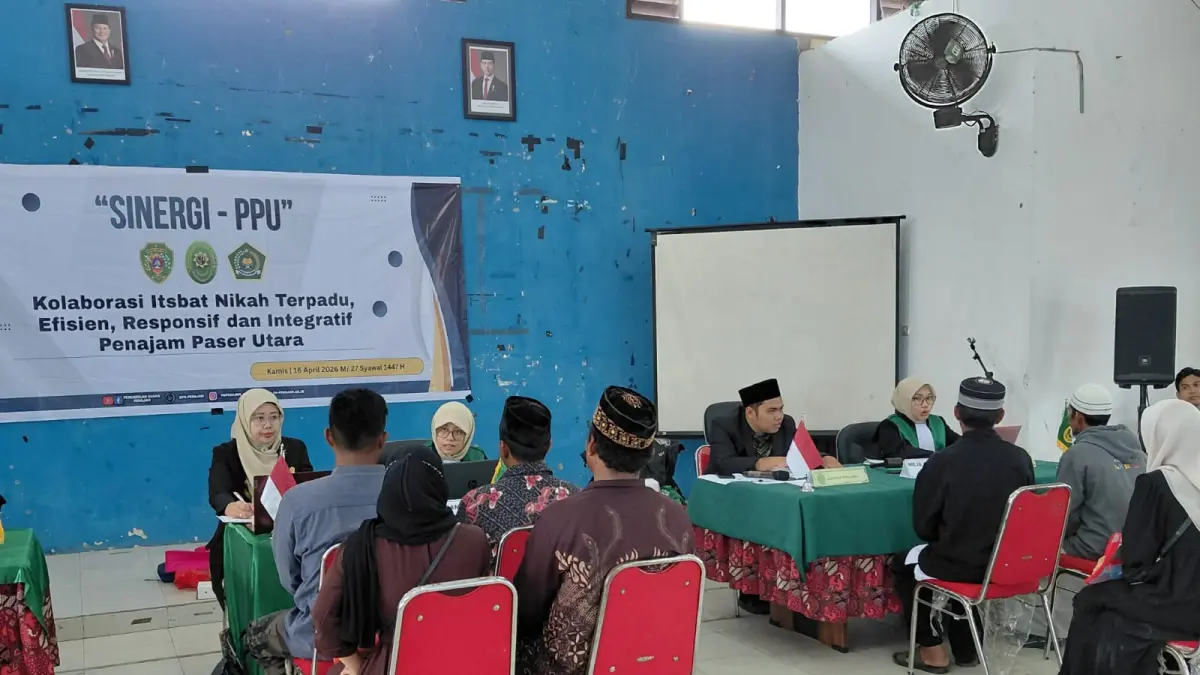SIDANG TERPADU: Sejumlah pasangan suami istri mengikuti proses verifikasi dan persidangan dalam agenda Sidang Isbat Nikah Terpadu yang digelar di Kecamatan Babulu, PPU, Kamis (16/4/2026). (IST)

&nbsp;&nbsp;&nbsp;&nbsp;&nbsp;&nbsp;&nbsp;&nbsp;