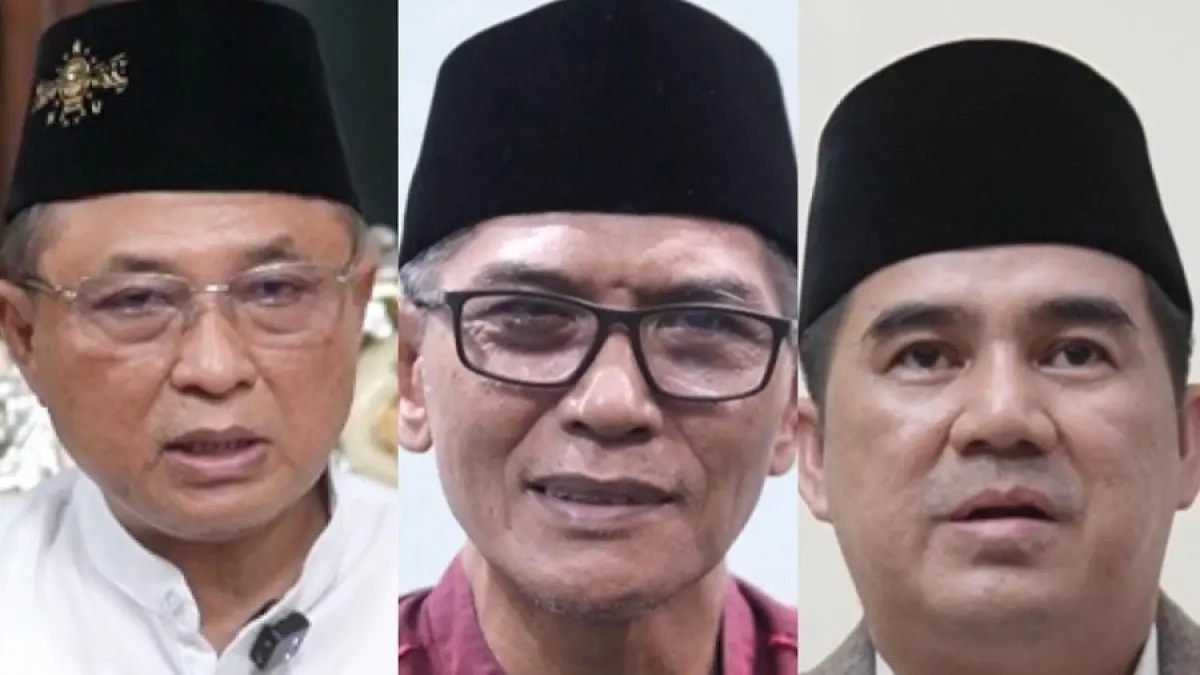 TOKOH: Sejumlah tokoh dan akademisi, dari kiri Fauzi Ahmad Bahtar, Siswanto Sunandar dan Hamdani menyerukan penyampaian aspirasi tetap tertib, damai dan berlangsung lancar.