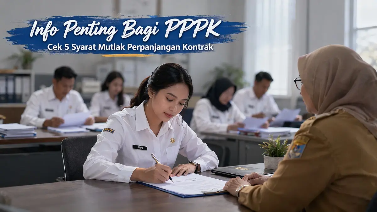 Ilustrasi petugas PPPK sedang tanda tangan perpanjangan kotrak PPPK. (Generate AI)
