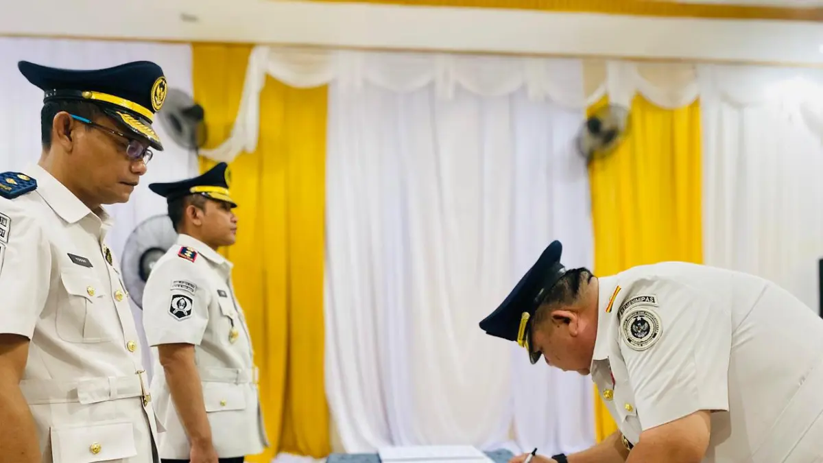 Sertijab Karutan Kelas II B Tanah Grogot yang berlangsung di Aula Rutan Tanah Grogot, Senin (20/4/2026).&nbsp;