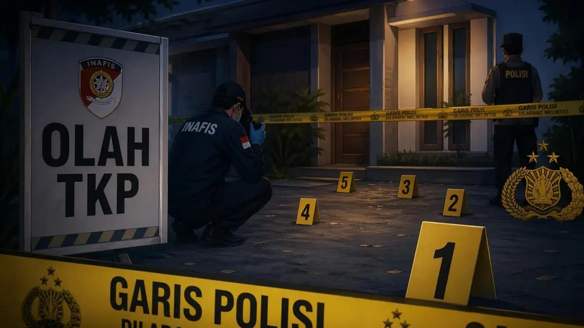 Ilustrasi olah tkp polisi.