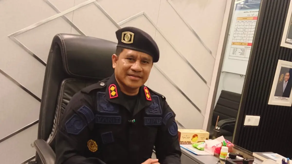 Kalapas Kelas IIA Samarinda, Yohanis Varianto saat ditemui awak media di kegiatan apel ikrar.