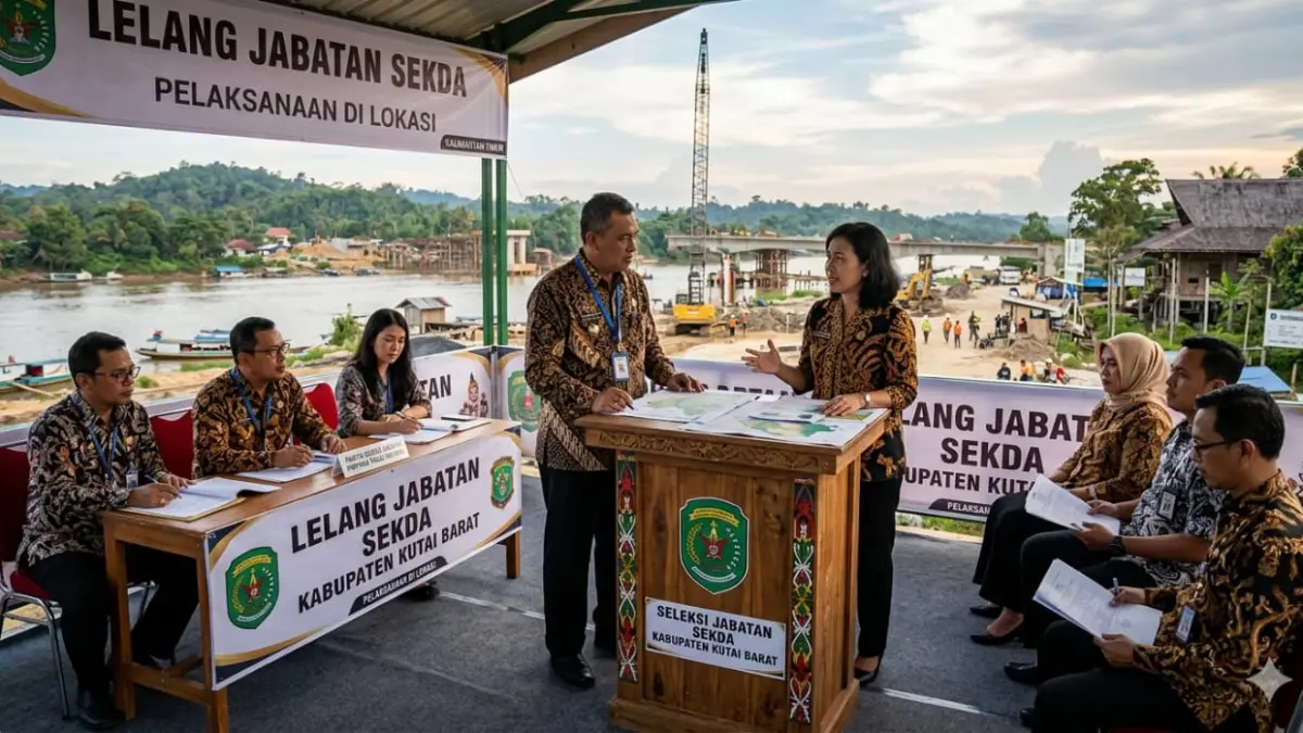 Ilustrasi lelang jabatan Sekda Kutai Barat. (AI Generate)