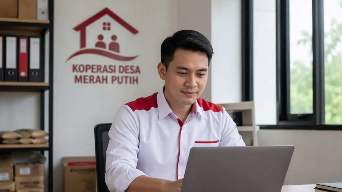 Ilustrasi manajer koperasi desa merah putih.