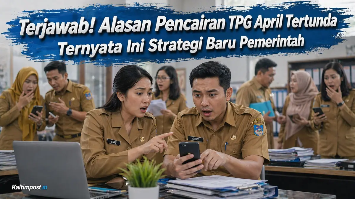 Ilustrasi. Guru sedang melihat informasi tentang pencairan TPG di handphonenya. (Generate AI)